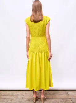 robe longue maille smockée