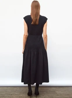 robe longue maille smockée