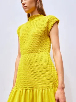 robe longue maille smockée