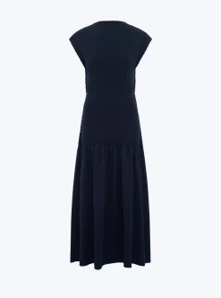 robe longue maille smockée