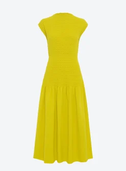 robe longue maille smockée