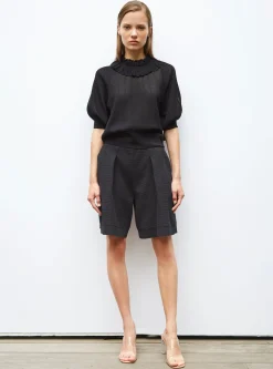 short en maille mini côte piquée