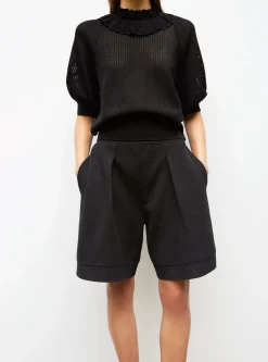 short en maille mini côte piquée