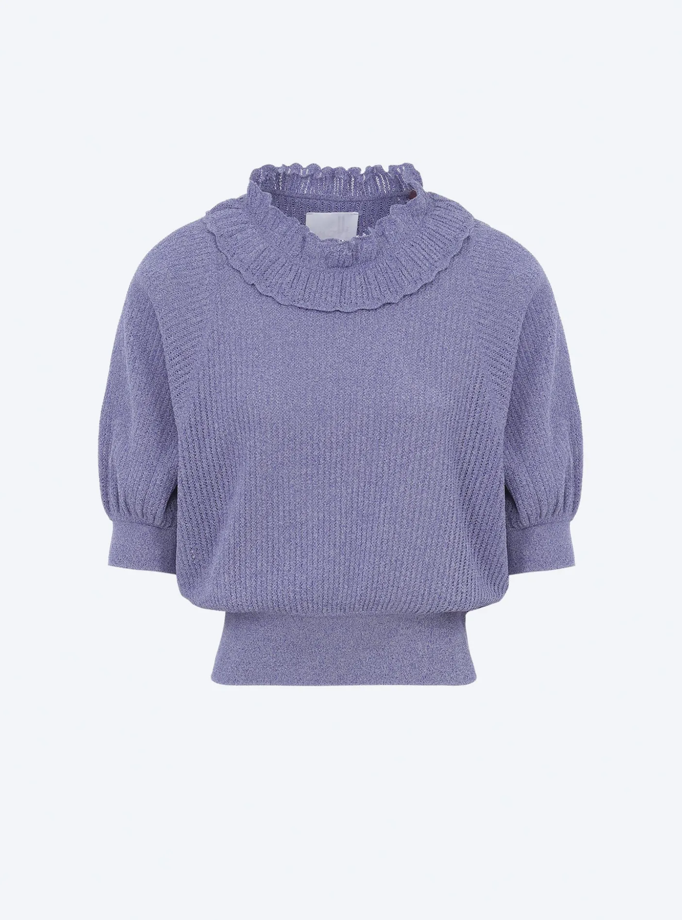 top à col en maille ajourée