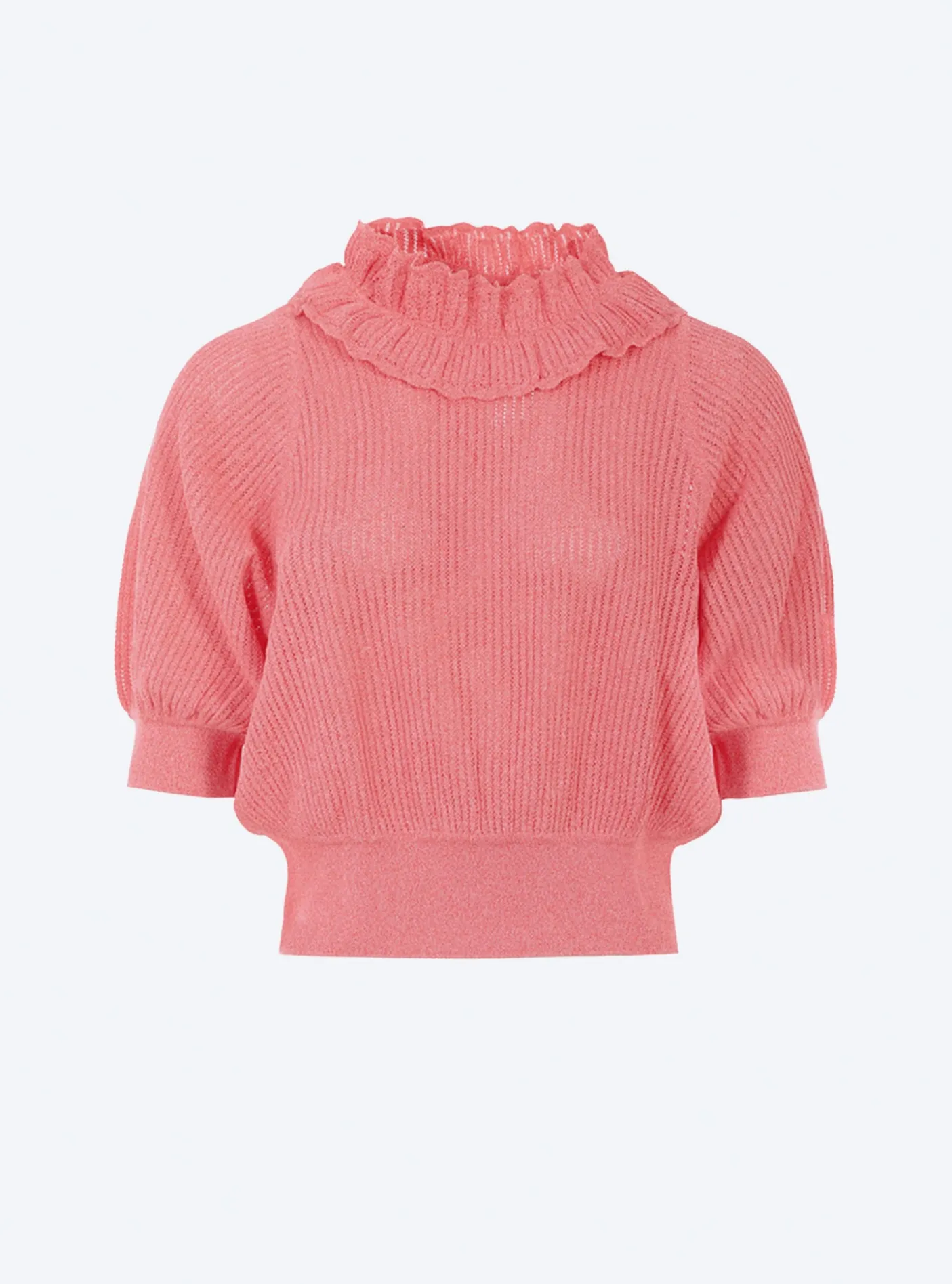 top à col en maille ajourée