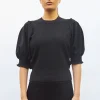 top à détails en maille smockée