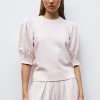 top à détails en maille smockée