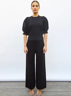 top à détails en maille smockée