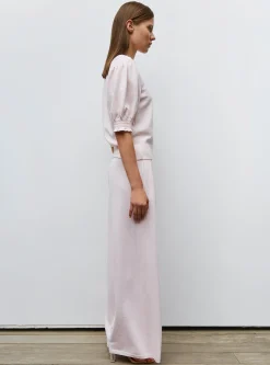 top à détails en maille smockée