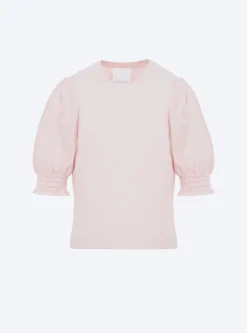 top à détails en maille smockée