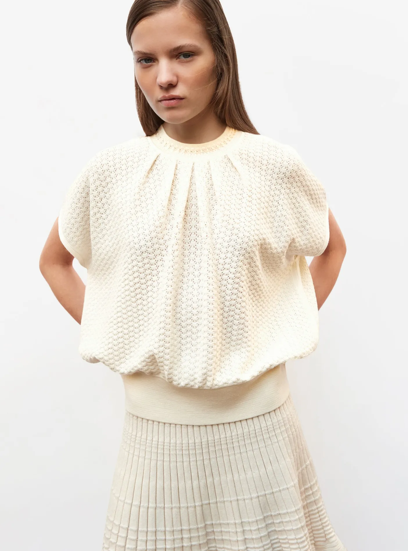 top ample en maille pointelle