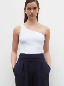 top asymétrique en maille ondulée