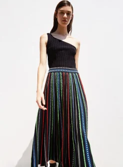 top asymétrique en maille ondulée