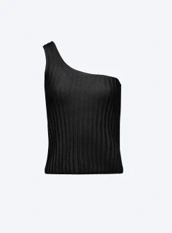 top asymétrique en maille ondulée
