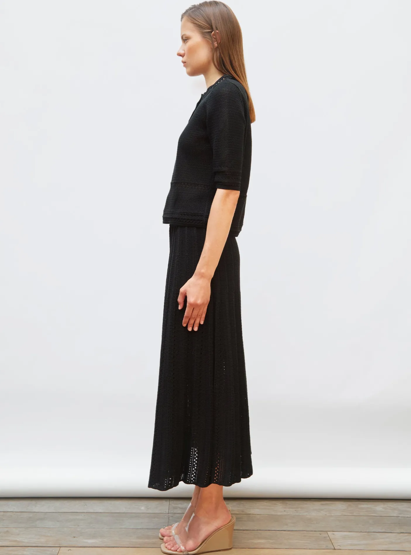 top délicat maille crochet