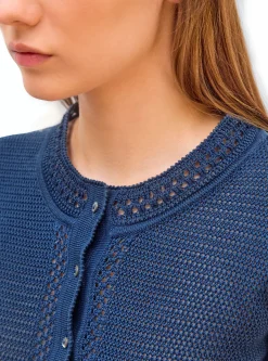 top délicat maille crochet
