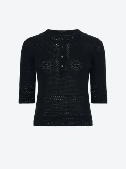 top délicat maille crochet