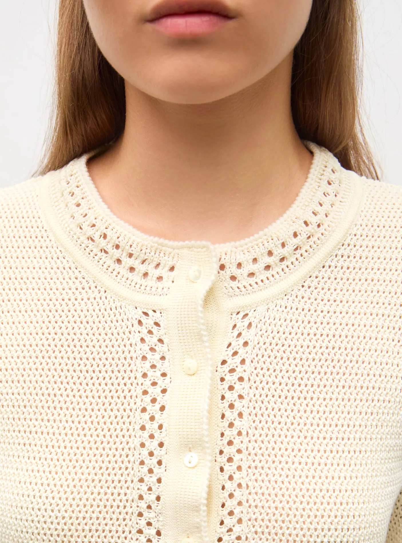 top délicat maille crochet
