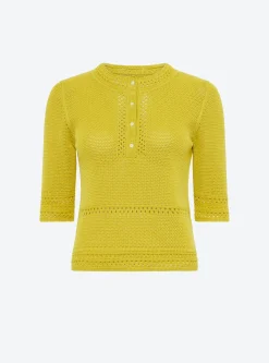 top délicat maille crochet