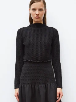 top droit en maille smockée