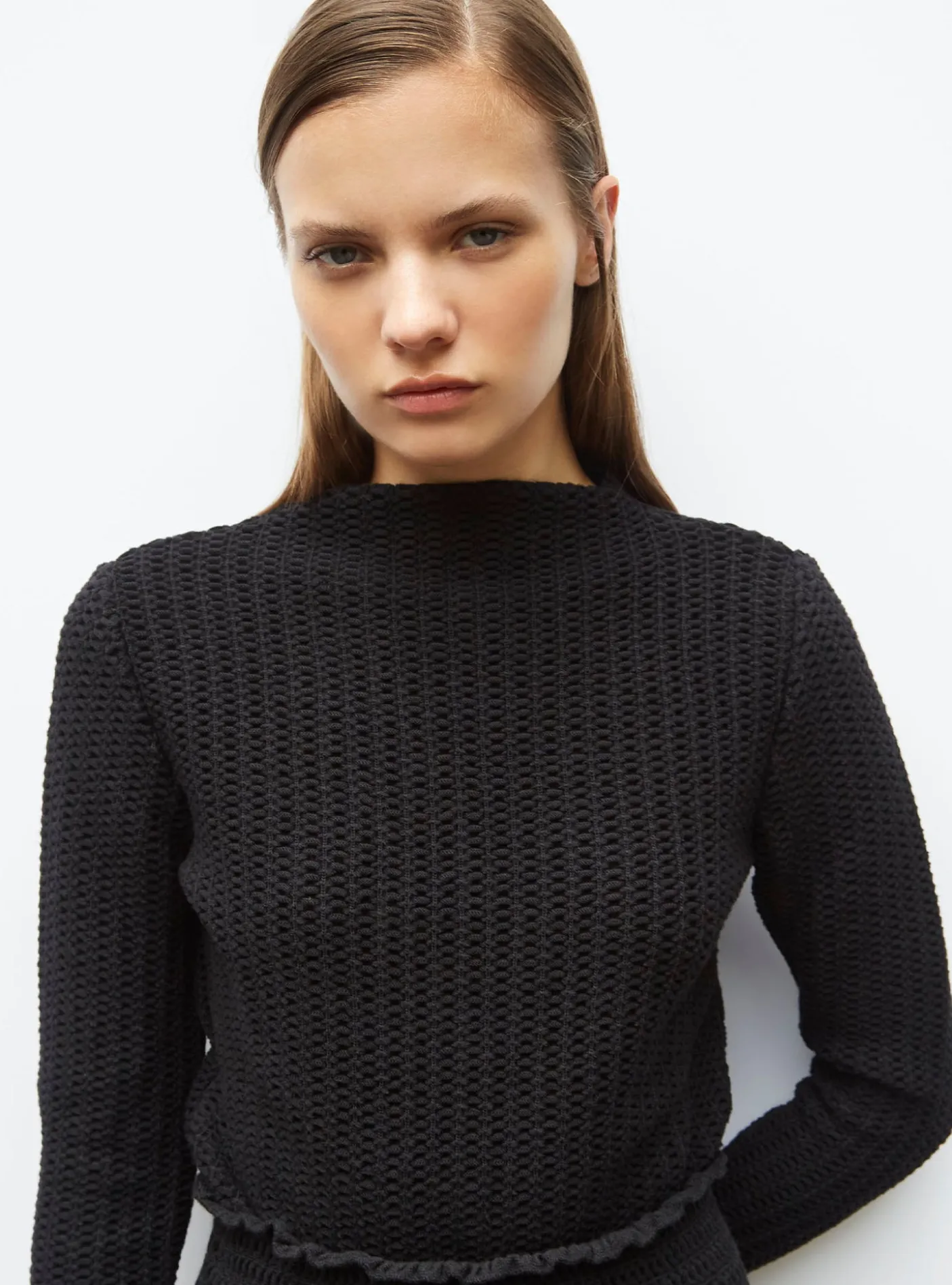 top droit en maille smockée