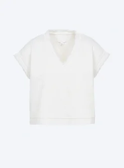 top en maille à frange