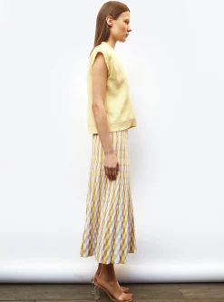top en maille à franges