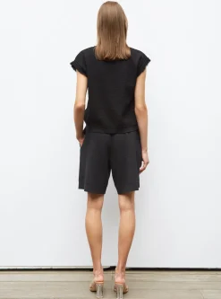 top en maille à franges