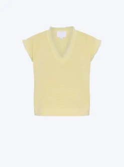 top en maille à franges