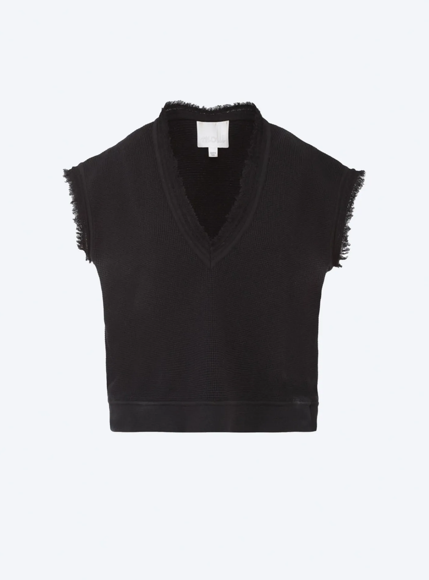 top en maille à franges