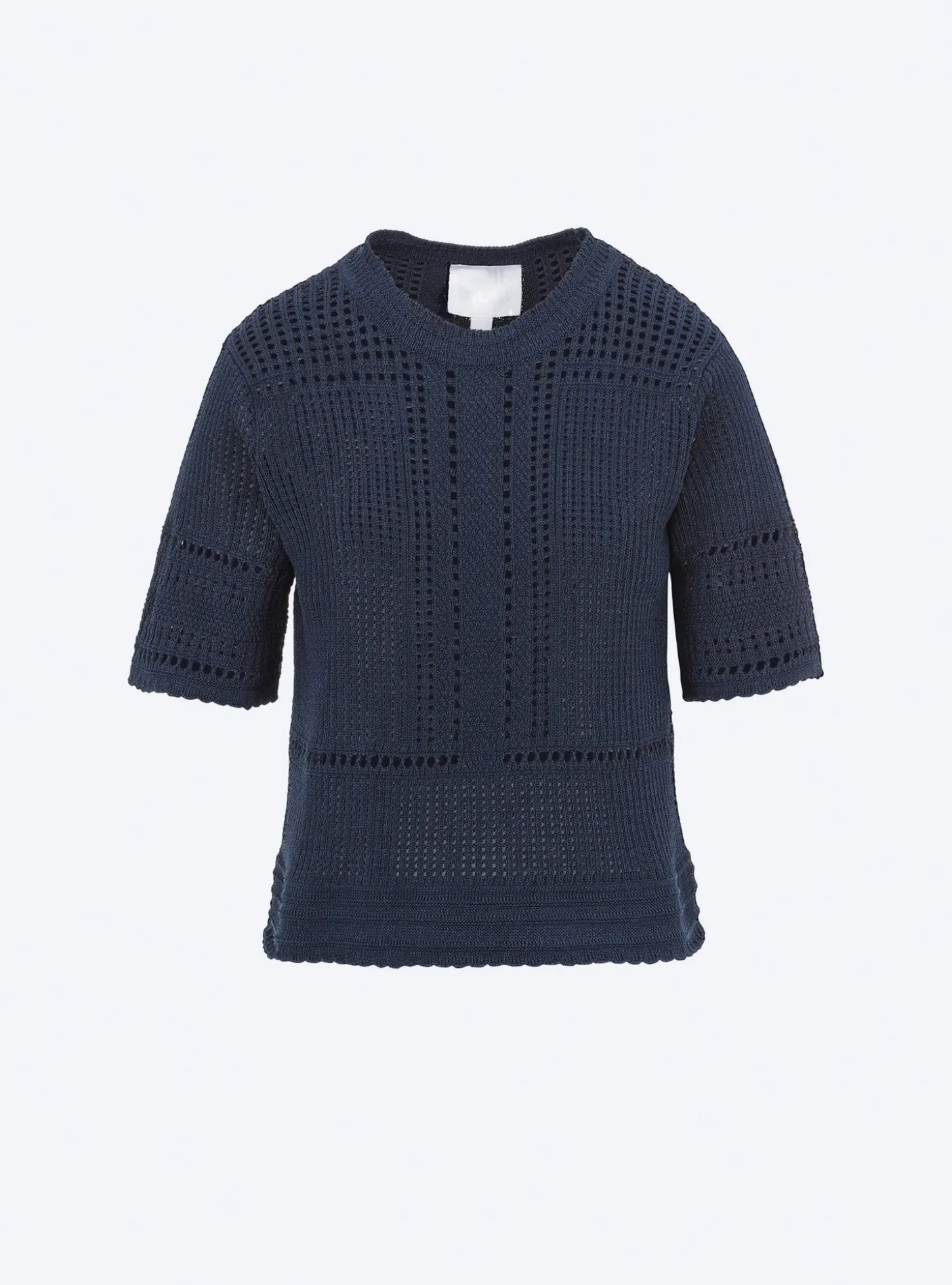 top en maille cannage ajouré