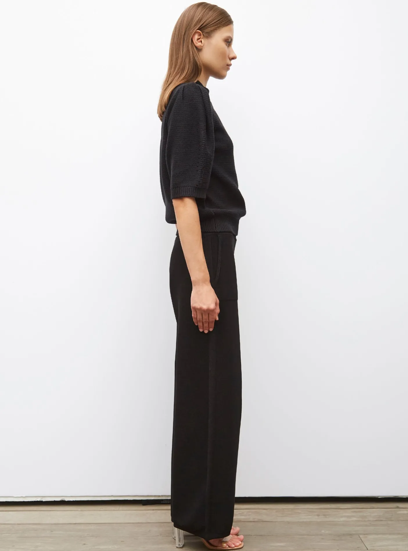 top en maille manches bouffantes