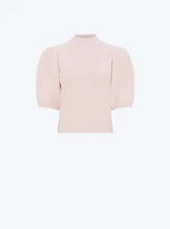 top en maille manches bouffantes