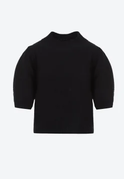 top en maille manches bouffantes