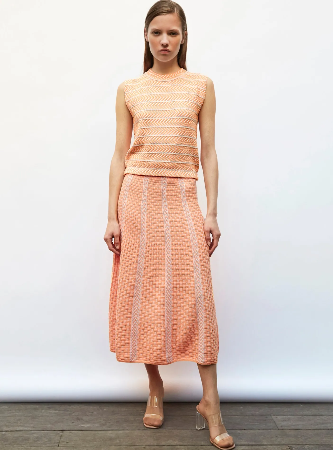 top en maille panier tressé