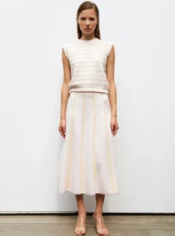 top en maille panier tressé