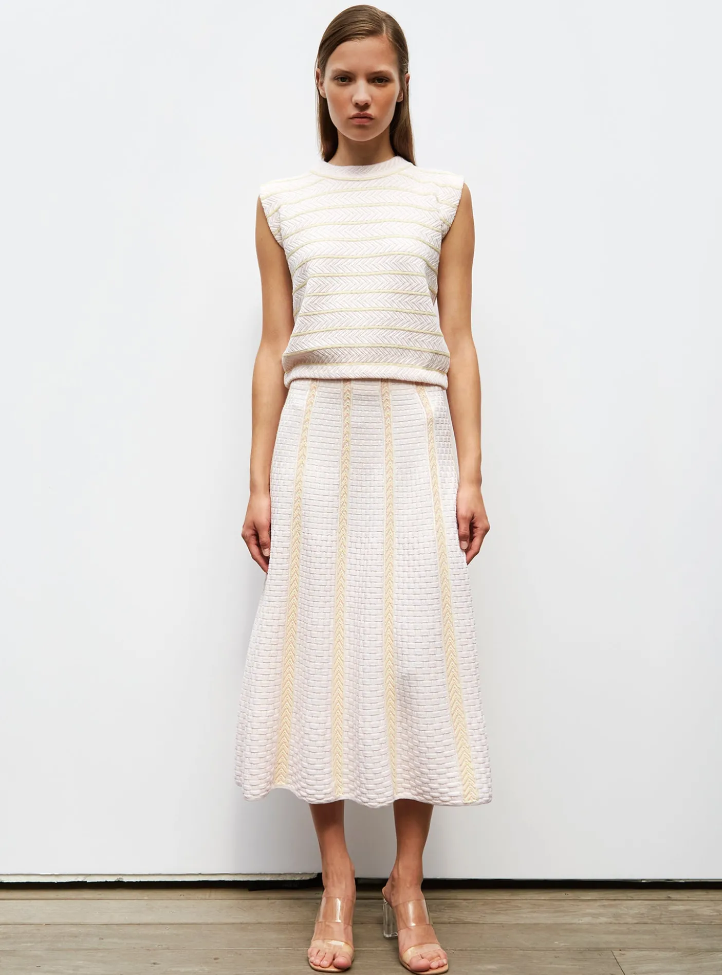 top en maille panier tressé