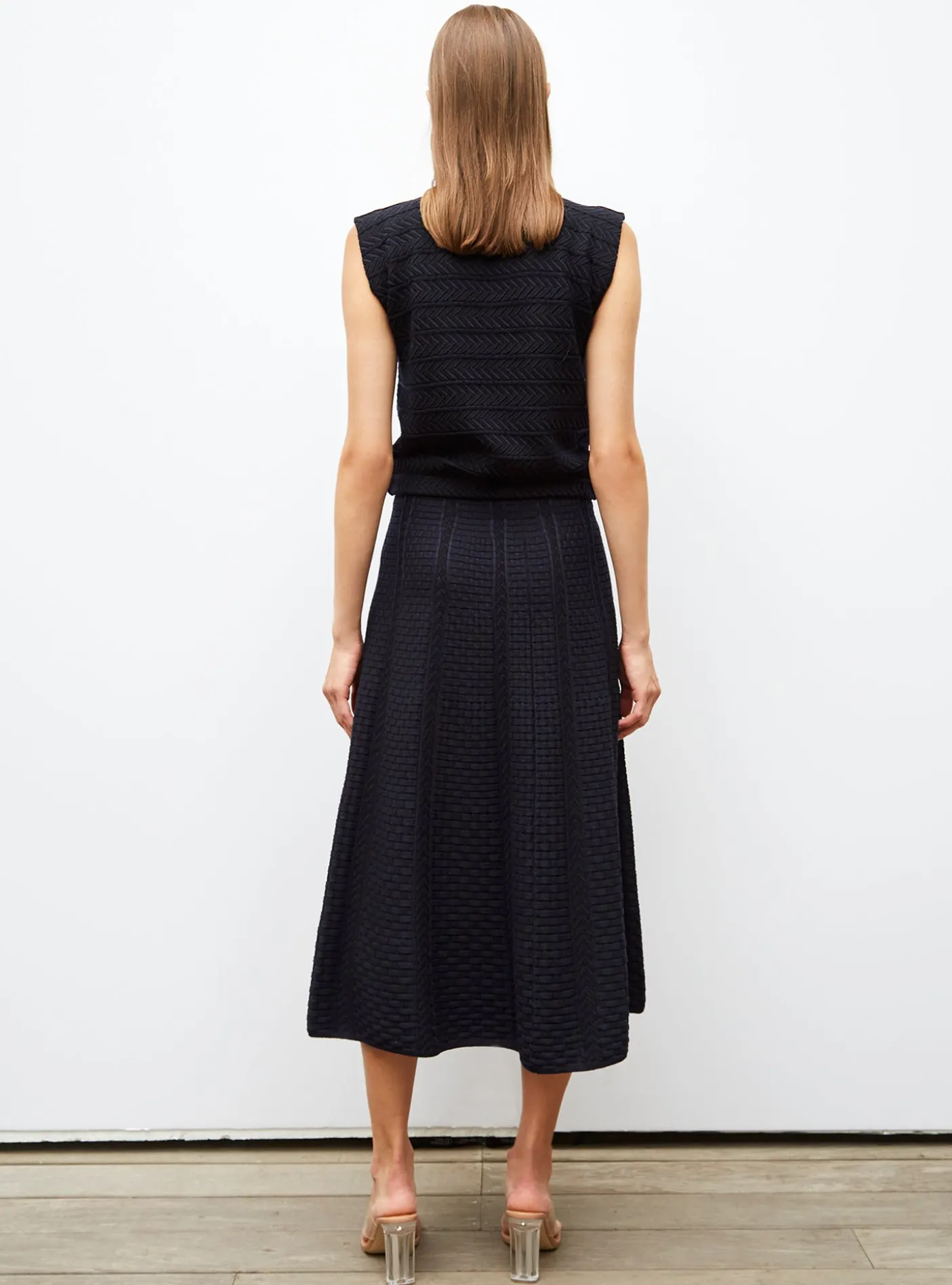 top en maille panier tressé