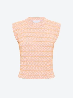 top en maille panier tressé