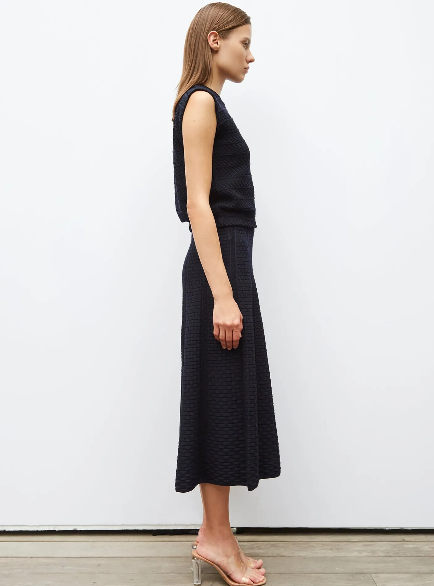top en maille panier tressé