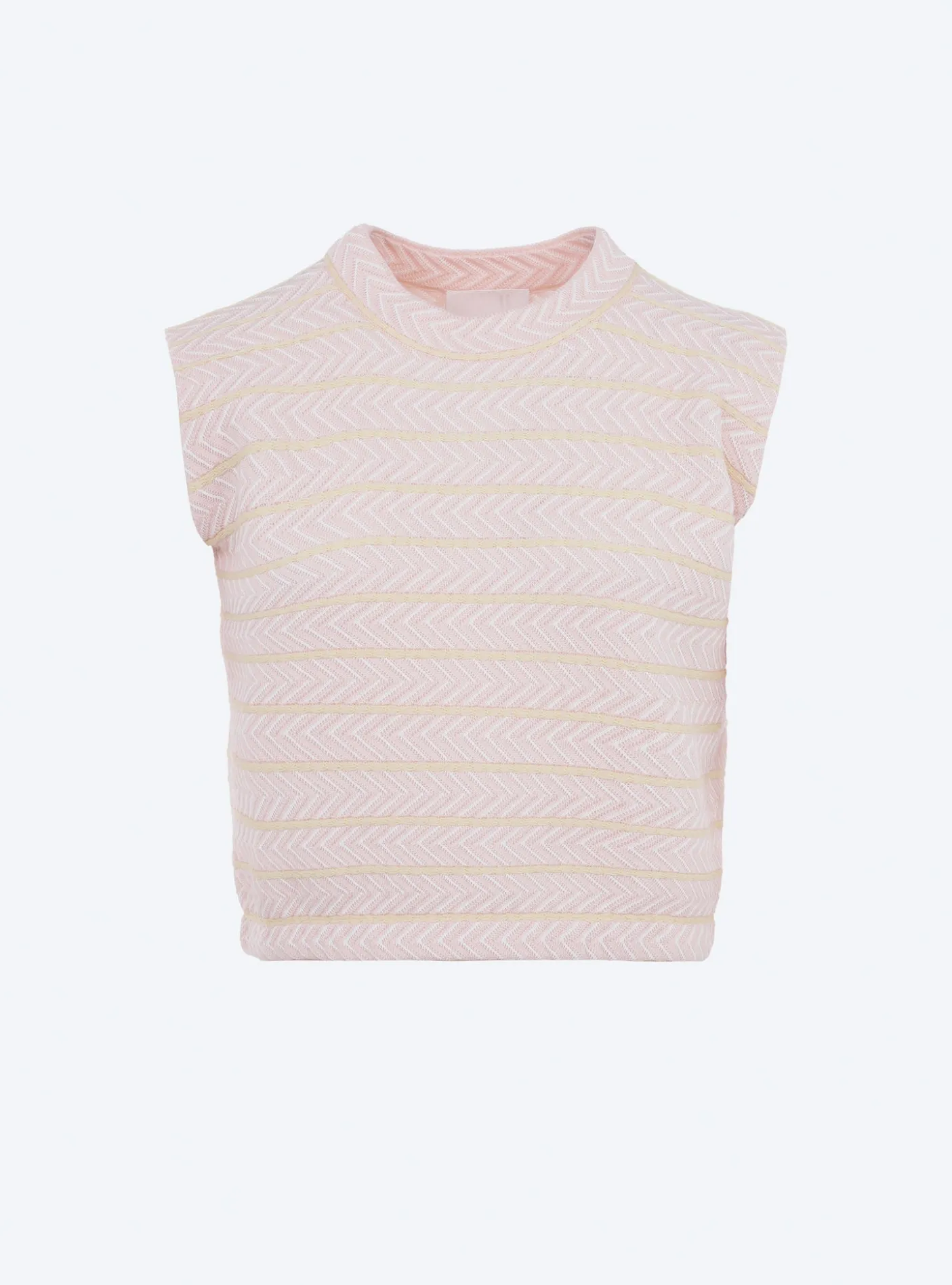 top en maille panier tressé
