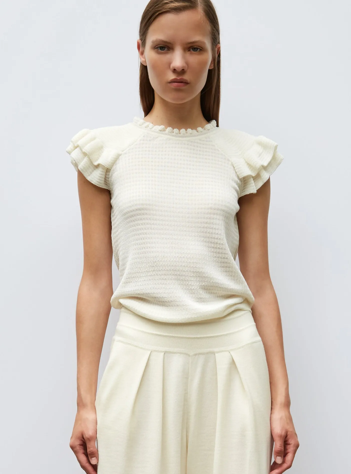 top en maille papier marbré