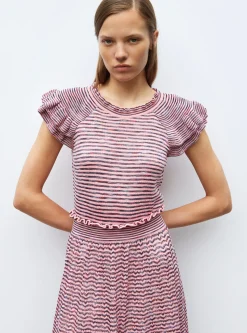 top en maille papier marbré