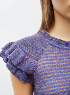 top en maille papier marbré