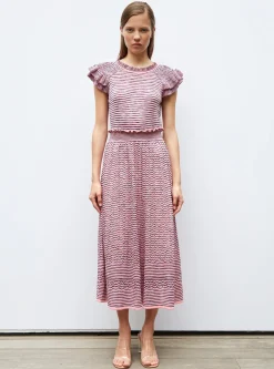 top en maille papier marbré