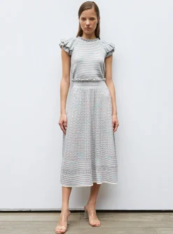 top en maille papier marbré