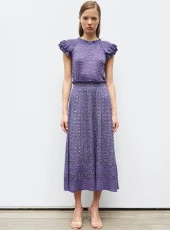 top en maille papier marbré