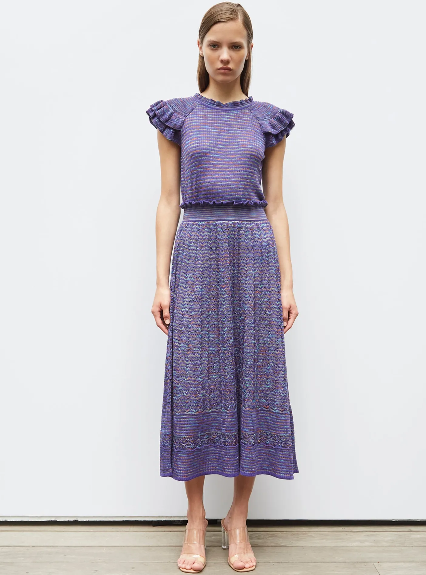 top en maille papier marbré