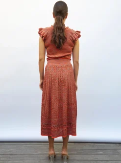 top en maille papier marbré