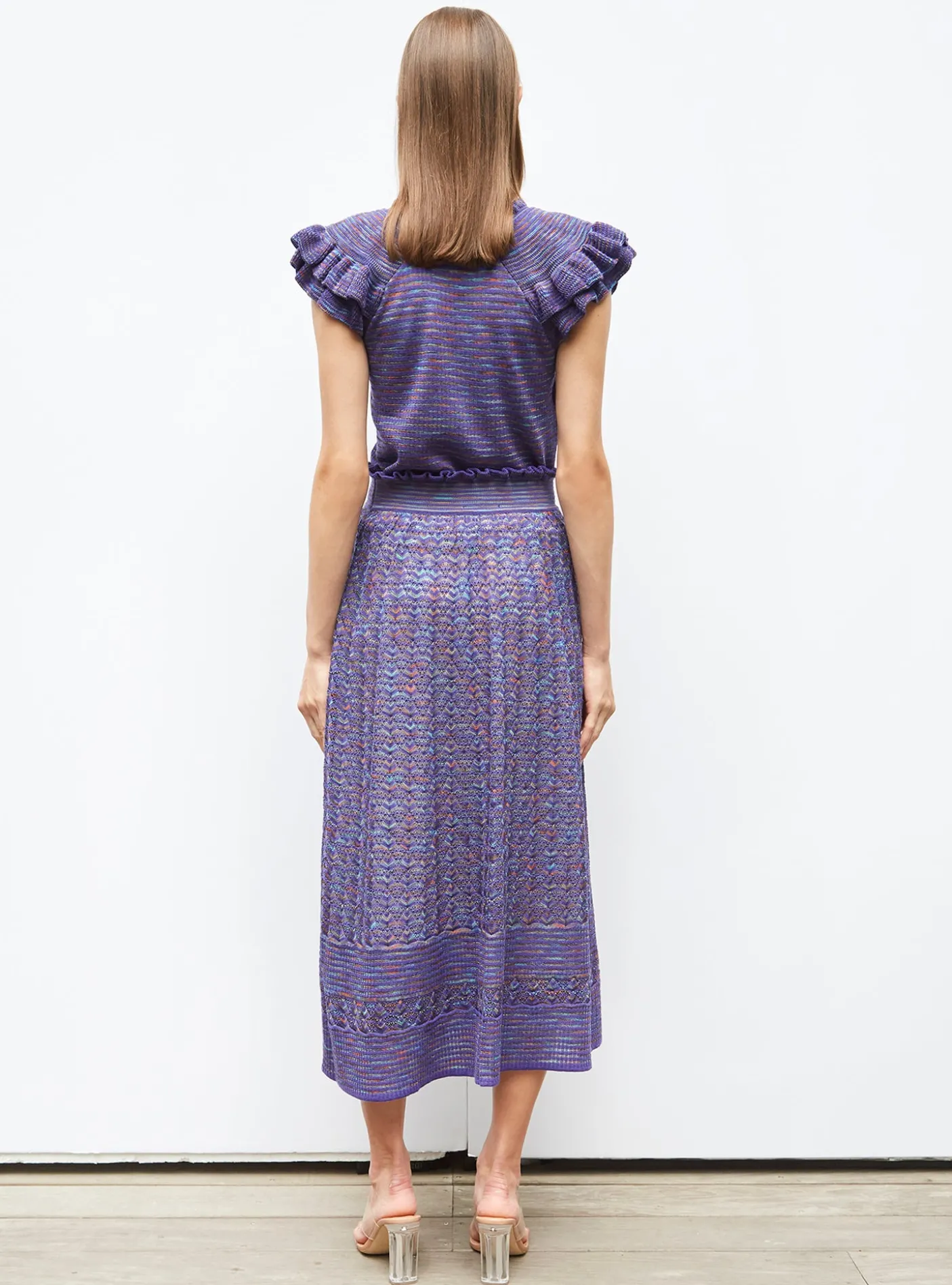 top en maille papier marbré